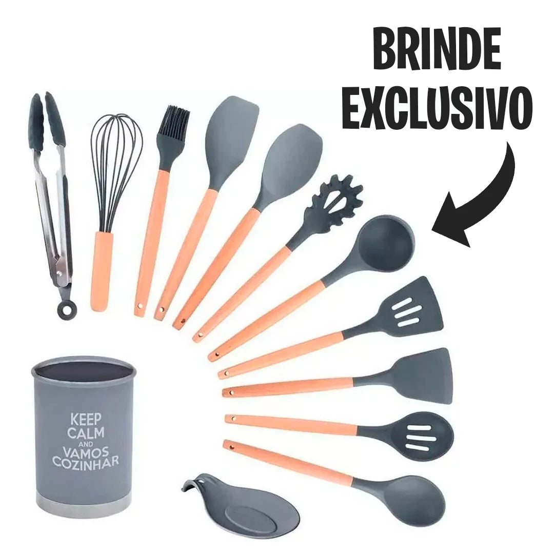 Jogo Completo 9 Panelas Ceramic® + 13 Utensílios de Brinde