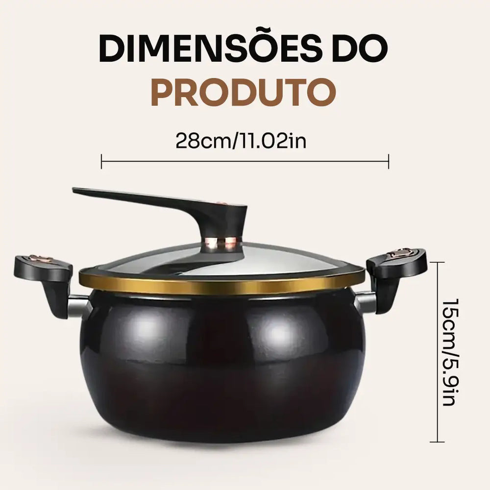Panela de Micropressão Premium 7L Larevo® – Prática, Antiaderente e Antiexplosiva