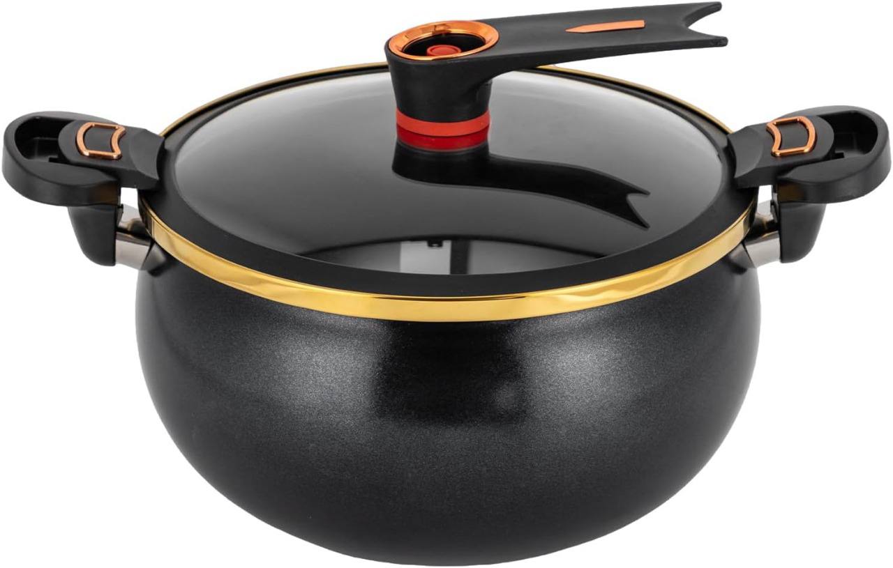 Panela de Micropressão Premium 7L Larevo® – Prática, Antiaderente e Antiexplosiva
