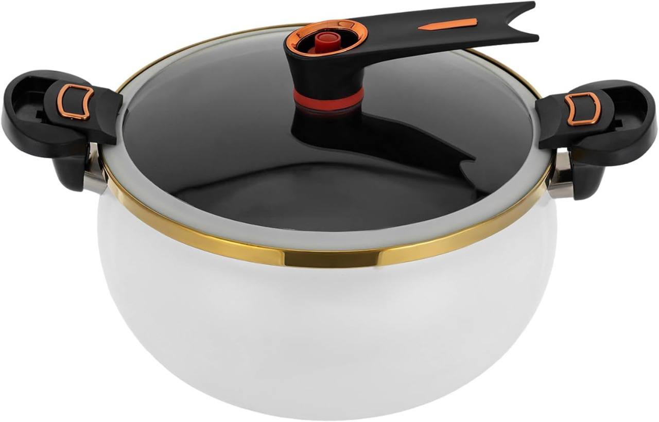 Panela de Micropressão Premium 7L Larevo® – Prática, Antiaderente e Antiexplosiva