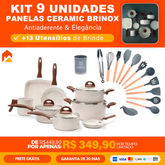 Jogo Completo 9 Panelas Ceramic® + 13 Utensílios de Brinde
