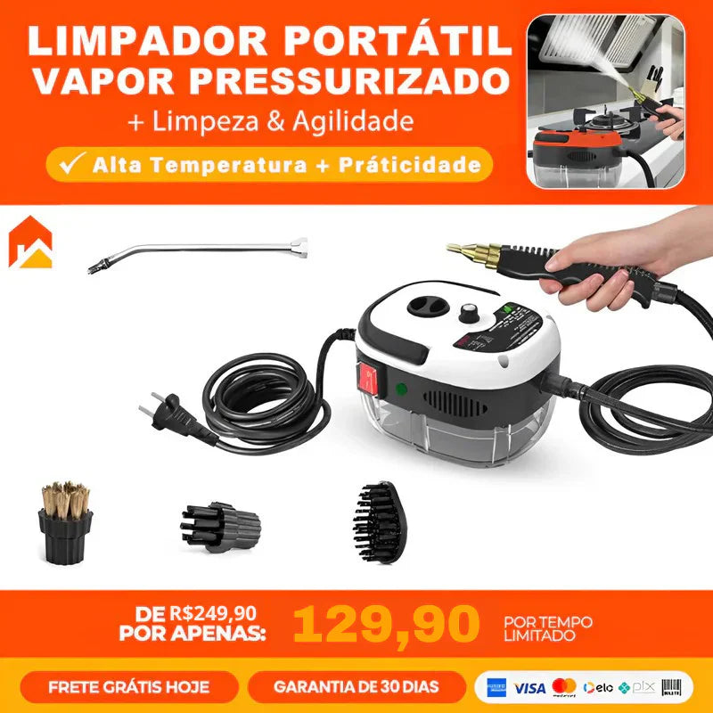 Compre 1 Leve 2 - Limpador a Vapor Pressurizado Turbo