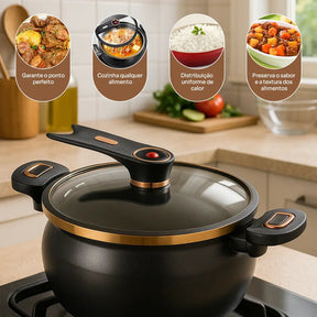Panela de Micropressão Premium 7L Larevo® – Prática, Antiaderente e Antiexplosiva