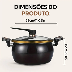 Panela de Micropressão Premium 7L Larevo® – Prática, Antiaderente e Antiexplosiva