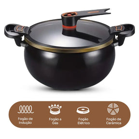 Panela de Micropressão Premium 7L Larevo® – Prática, Antiaderente e Antiexplosiva