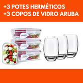 '+3 Potes Herméticos +3 Copos Aruba